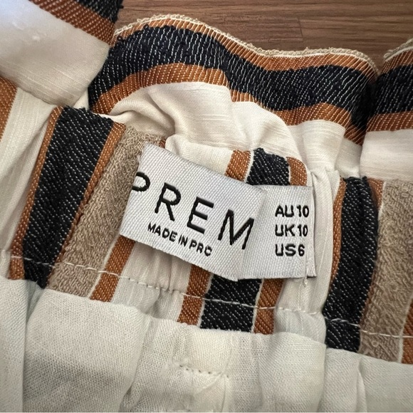 Prem the Label Striped Neutral Blazer Shorts Suit Set, size S - Picture 8 of 16